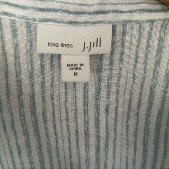 J. Jill love linen stripes button front shirt M - Picture 5 of 7